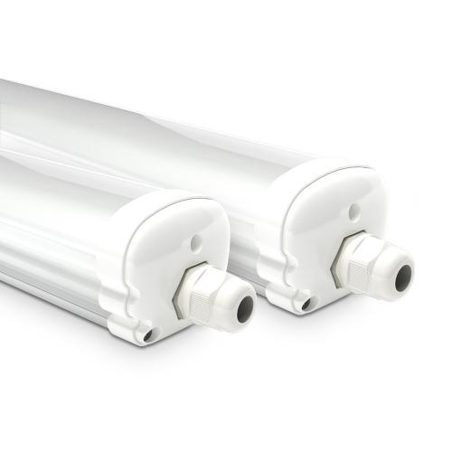 HOFTRONIC™ Set van 2 LED TL armaturen 120cm - IP65 Waterdicht - 36 Watt - 4320 Lumen - 4000K Neutraal wit - Koppelbaar - IK07 - S-Series Tri-Proof plafondverlichting