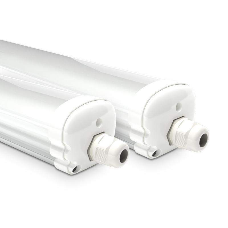 HOFTRONIC™ Set van 2 LED TL armaturen 120cm - IP65 Waterdicht - 36 Watt - 4320 Lumen - 4000K Neutraal wit - Koppelbaar - IK07 - S-Series Tri-Proof plafondverlichting