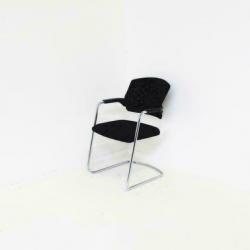 Sitag vergaderstoelen ,slede stoelen, zwarte stof chroom