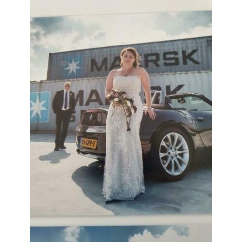 Trouwjurk strapless mt 42