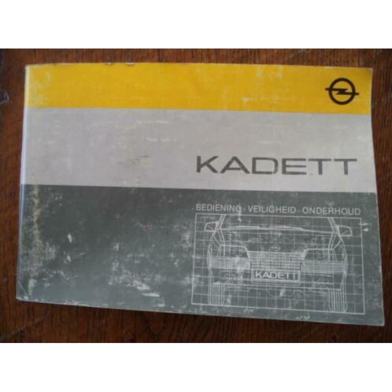 OPEL KADETT - Bediening, Veiligheid, Onderhoud - 1987