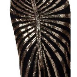 Deluxe Sequins dress long, gold, S/M Deluxe Direct leverbaar