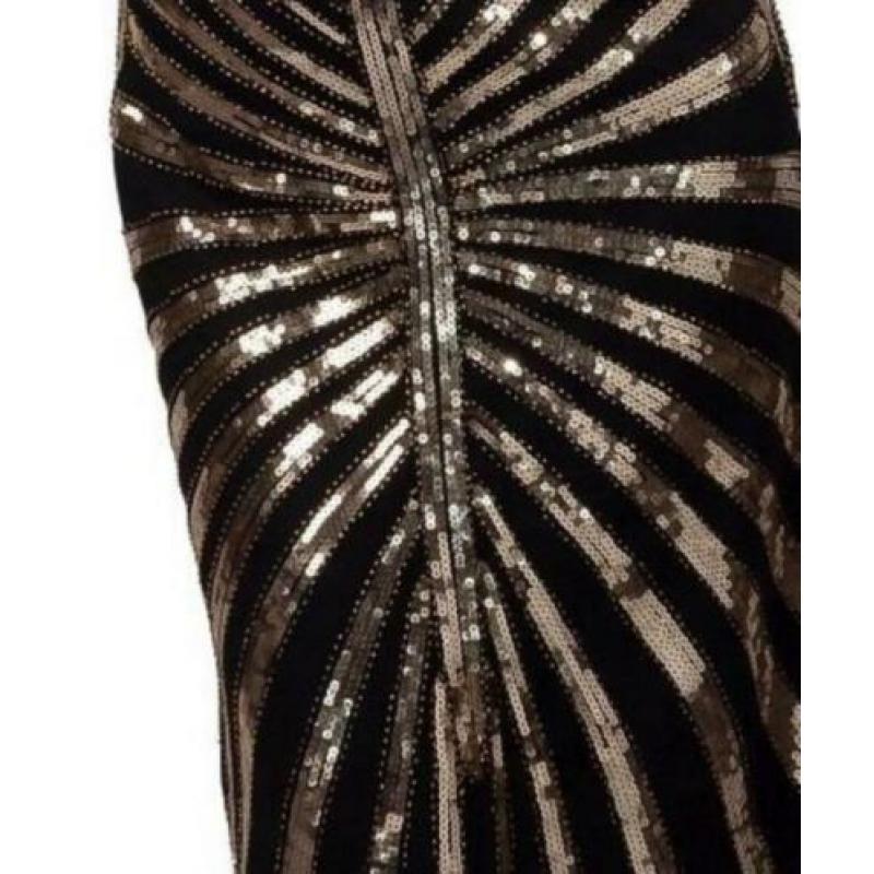 Deluxe Sequins dress long, gold, S/M Deluxe Direct leverbaar