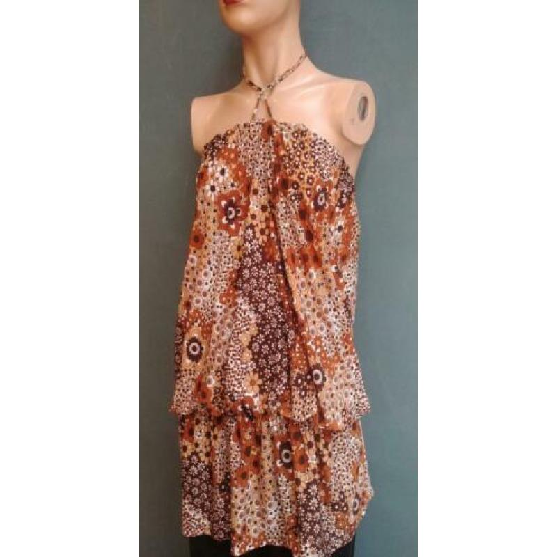 Vintage mini halter jurk met bloemenprint ( MT S/M)