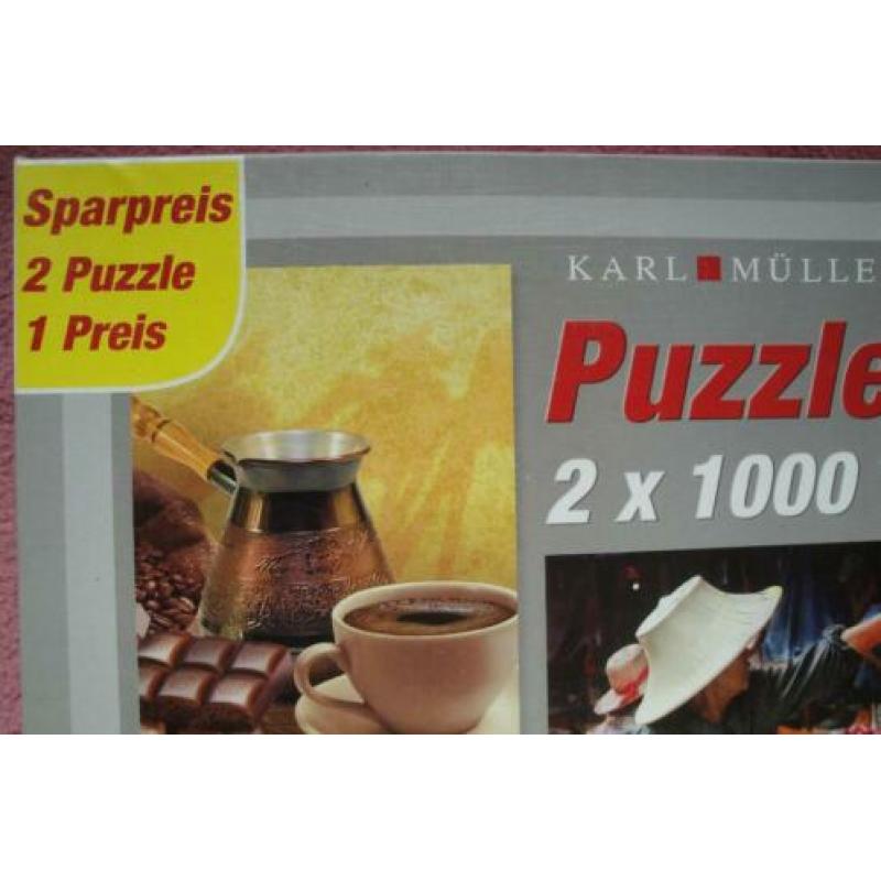KARL MULLER PUZZLES 2x 1.000 stukjes voor 2.50euro