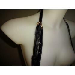 D4A Valentino chique schouder tas lak leer gouden accenten