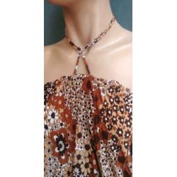 Vintage mini halter jurk met bloemenprint ( MT S/M)