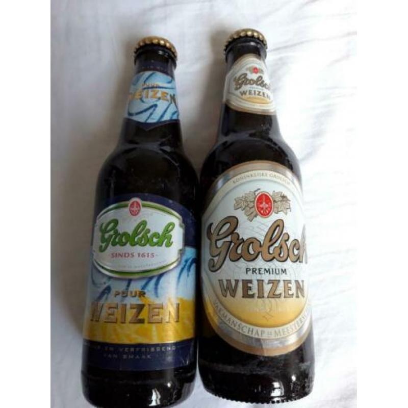 Grolsch bijzondere bierflessen w.o. kanonschot