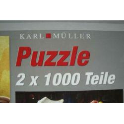 KARL MULLER PUZZLES 2x 1.000 stukjes voor 2.50euro
