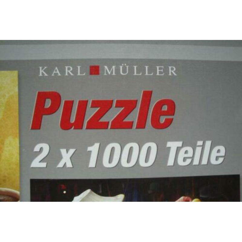 KARL MULLER PUZZLES 2x 1.000 stukjes voor 2.50euro