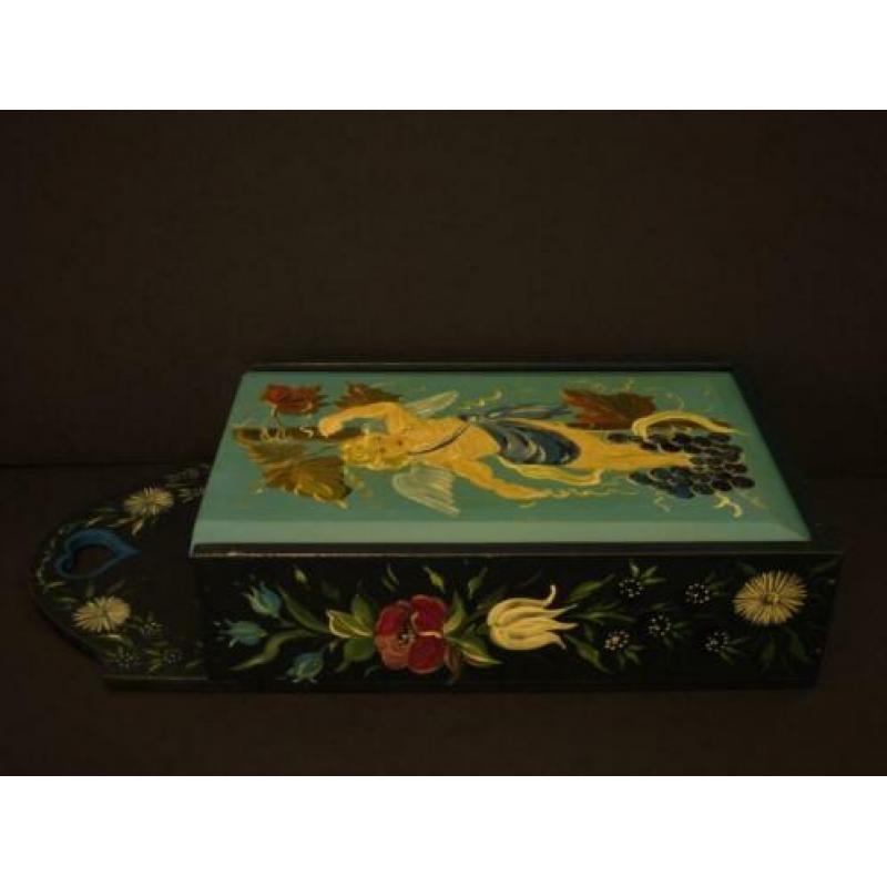 Hindeloopen / Hindenlooper schooltas kist engel en bloemen.