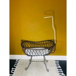Vintage rotan wieg jaren 60/70 met matras