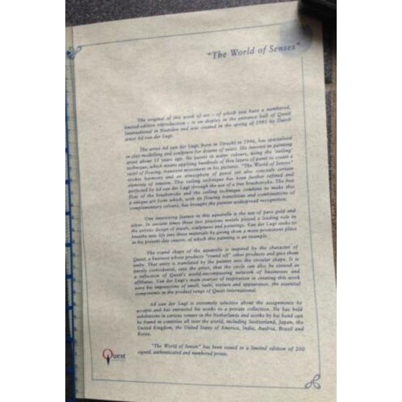 ‘The world of senses’ reproductie van Ad van der Lugt 1995