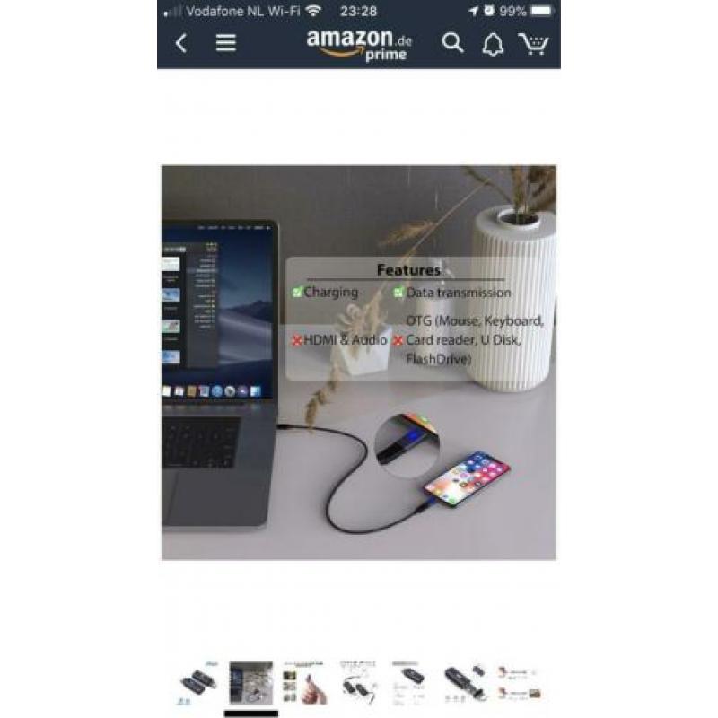 Adapter iOS Lightning(m)-USB-C(v)
