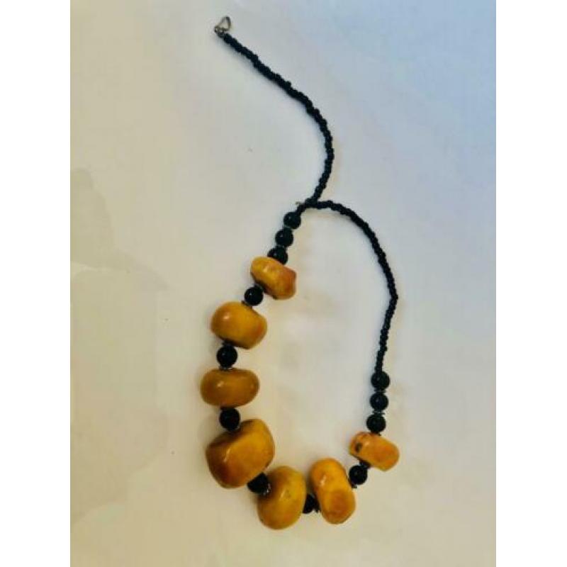 Kralen ketting met natuurlijke gele stenen