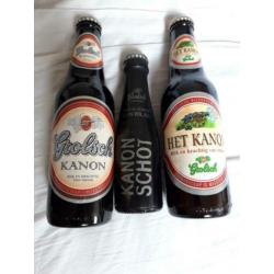 Grolsch bijzondere bierflessen w.o. kanonschot
