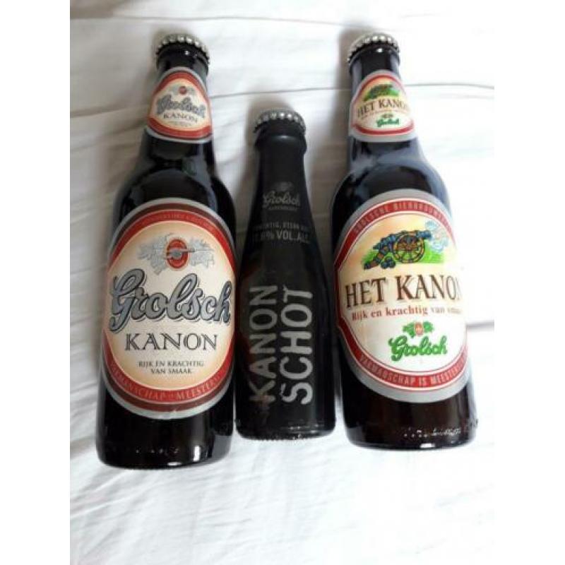 Grolsch bijzondere bierflessen w.o. kanonschot