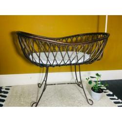 Vintage rotan wieg jaren 60/70 met matras