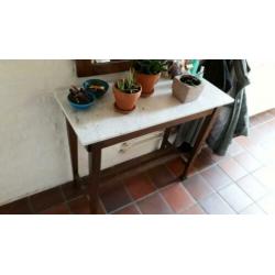 Spiegel met tafel met marme blad 25euro pp