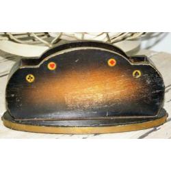 Antieke houten speelkaartenhouder (116)