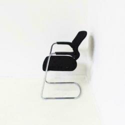 Sitag vergaderstoelen ,slede stoelen, zwarte stof chroom