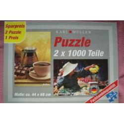 KARL MULLER PUZZLES 2x 1.000 stukjes voor 2.50euro