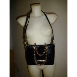 D4A Valentino chique schouder tas lak leer gouden accenten