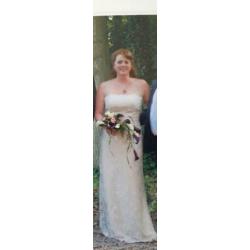 Trouwjurk strapless mt 42