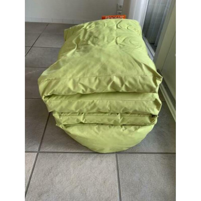 Smooff lounge kussen/matras. Groen. Inklapbaar 200 x 60 cm.