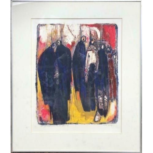 litho Wim Motz 1900-1977 de Gehangenen
