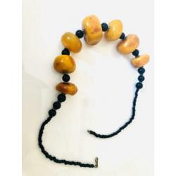 Kralen ketting met natuurlijke gele stenen
