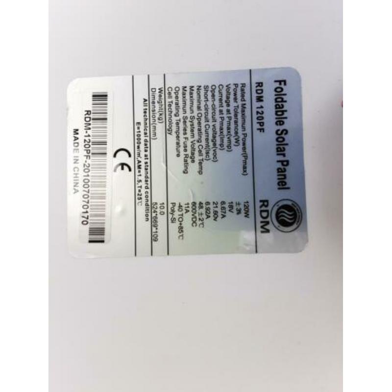 Te koop opvouwbaar zonnepaneel 120 watt