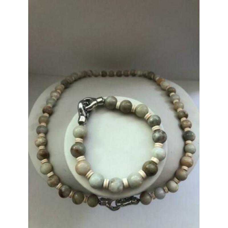 6503 Mooie ketting met bijpassend armband van Jade