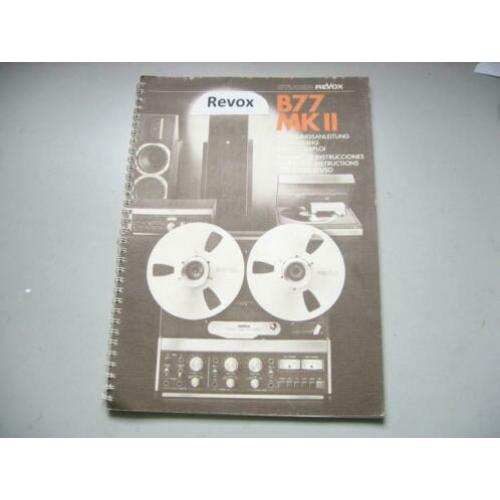 ReVox Gebruiksaanwijzing / Handleiding / Service manual