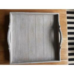 Landelijk groot dienblad, white wash