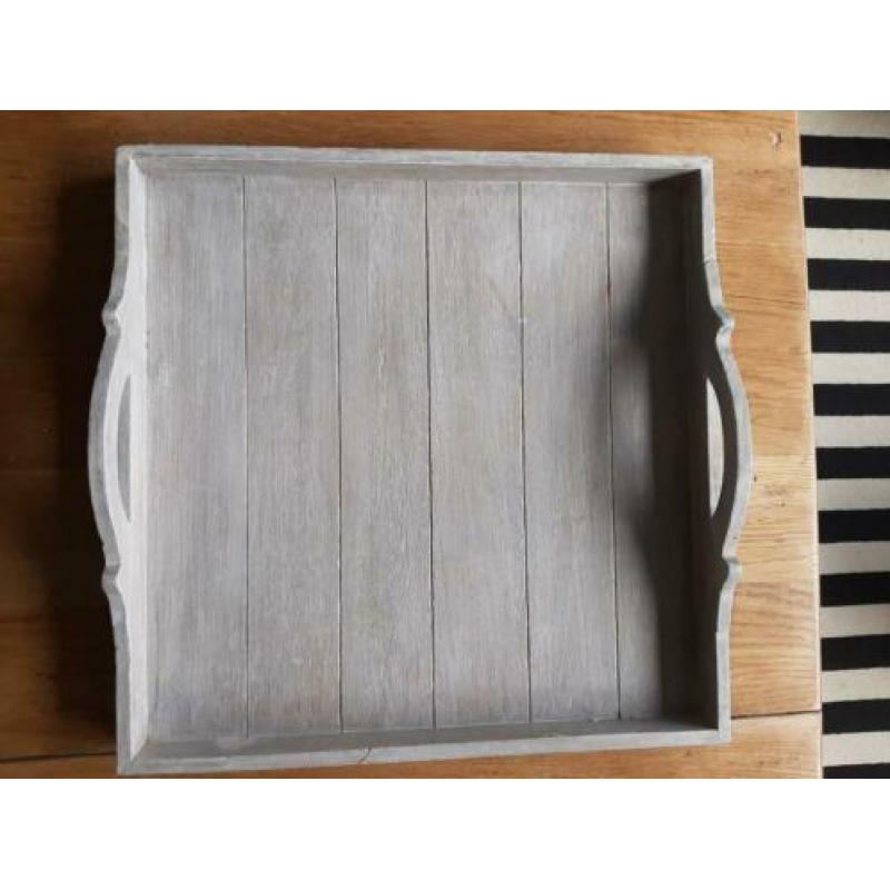 Landelijk groot dienblad, white wash