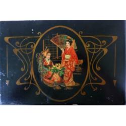 Antiek zwart ladekastje Japanse decoratie chinoiserie