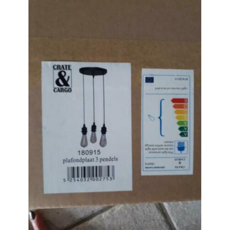 zwarte plafond hanglampenkappen 3x (NIEUW)