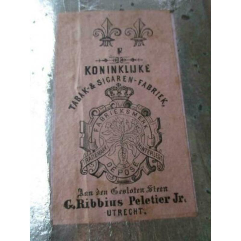 0154) tabaksvignet kon. tabaksfabr. g. ribbius peletier jr