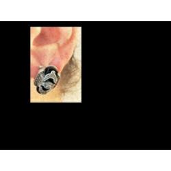 Bijzonder Zilveren Art-Deko 4 Stuks Set Onyx en Marcasiet!