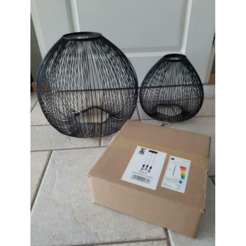 zwarte plafond hanglampenkappen 3x (NIEUW)