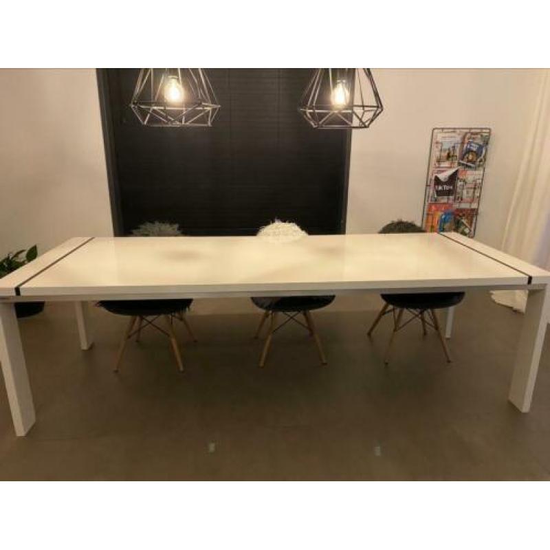 Lange Eetkamertafel + 6 Eetkamerstoelen