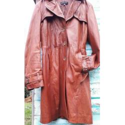 Jas LEER 36 38 dames S M trenchcoat ARMA COLLECTION voorjaar