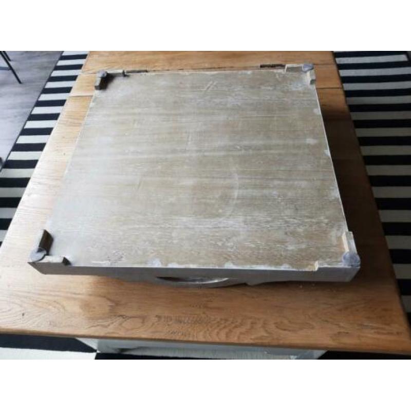 Landelijk groot dienblad, white wash