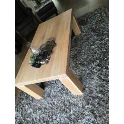 Mat eiken salontafel