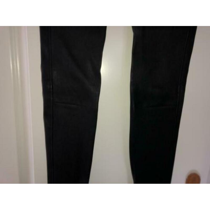 super gave zwarte stretch leren biker skinny Gustav maar 34