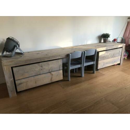 Kinderspeeltafel hout met opbergvak