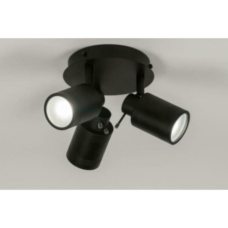 badkamer spots spatwaterdicht zwart plafondlamp v woning