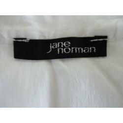 38/JANE NORMAN Schattige witte stretch blouse