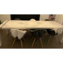 Lange Eetkamertafel + 6 Eetkamerstoelen